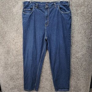 Harbor Bay Mens Relaxed Tapered Denim Jeans Blue 46x34 Big and Tall Cotton 7726
